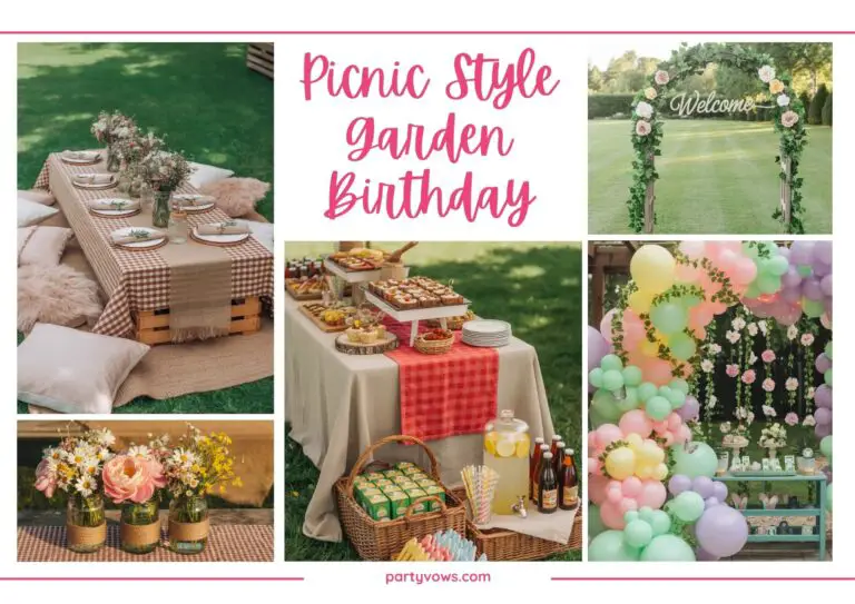 Picnic garden birthday mood board