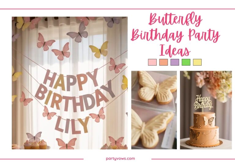 butterfly theme birthday mood board