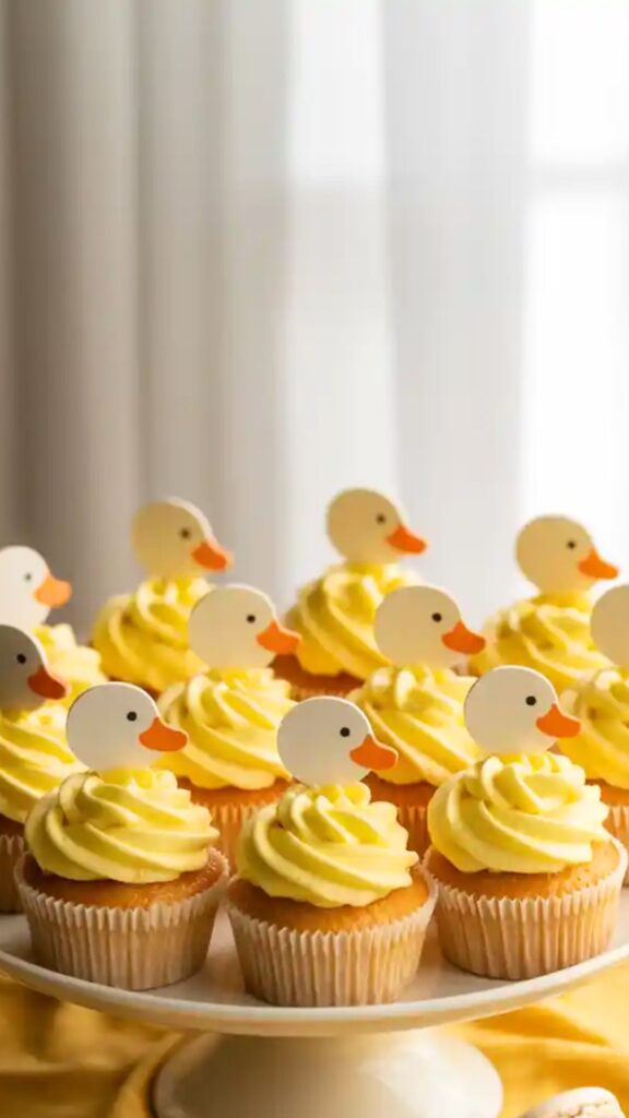 duck theme cup cakes