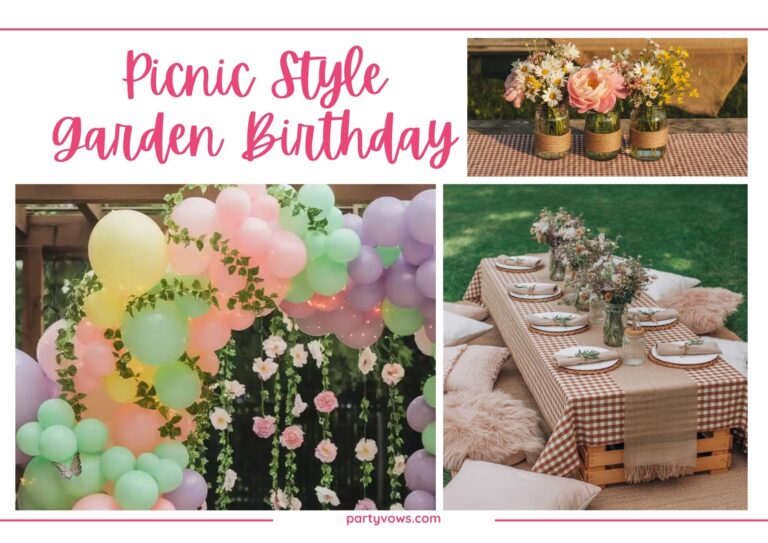 garden birthday mood board
