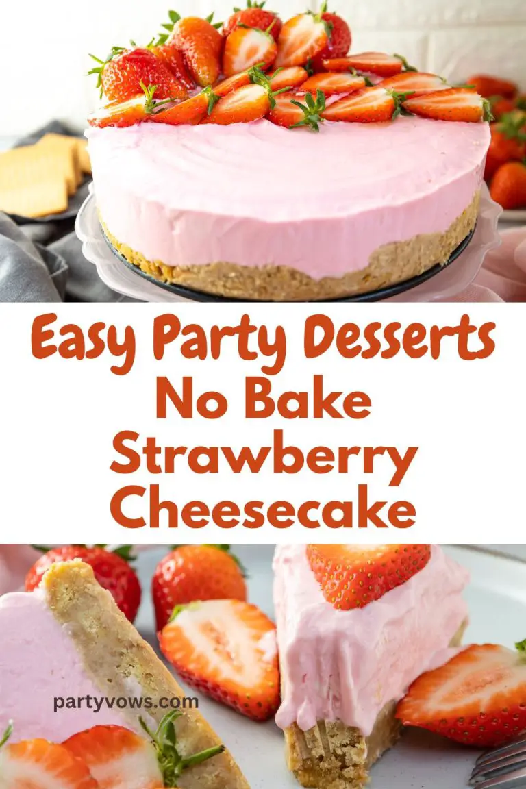 easy party dessert no bake strawberry cheesecake