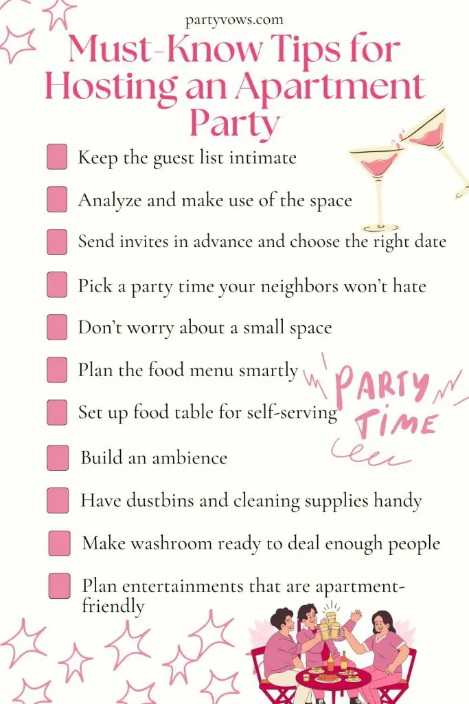 Apartment Party Planning list