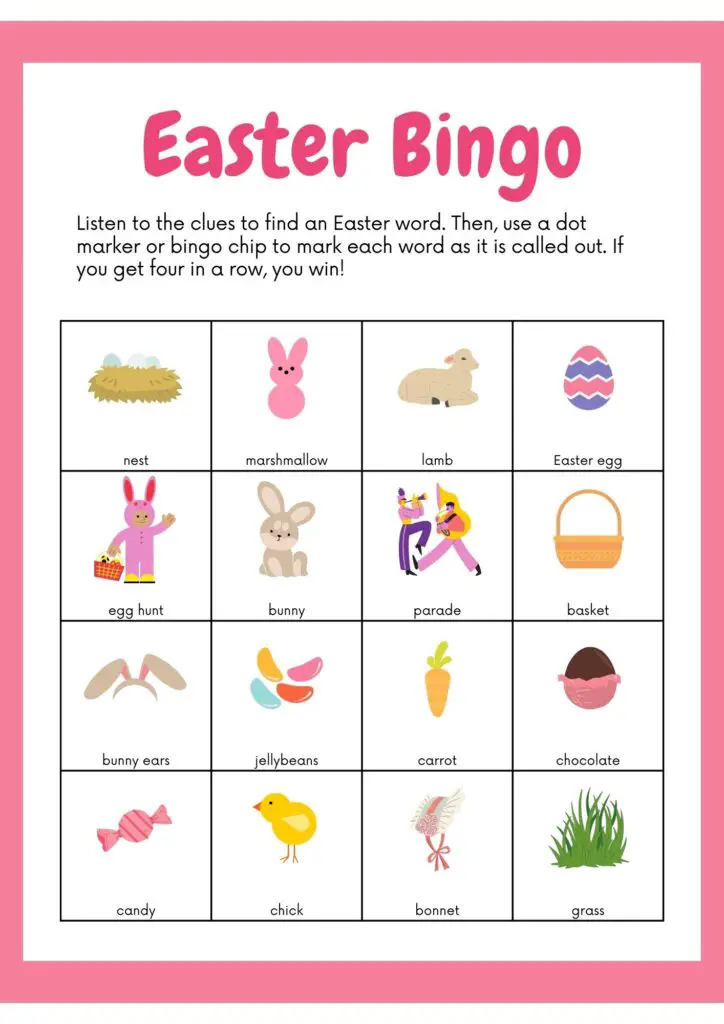 Easter Bingo Printable