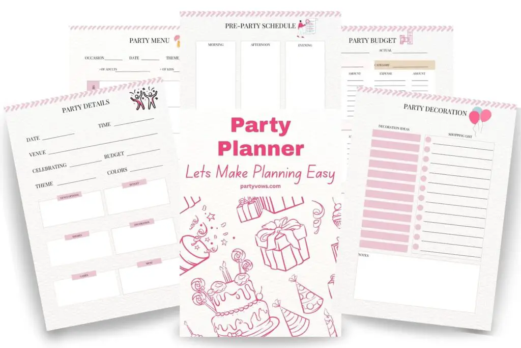 Partyvows party planner mockup
