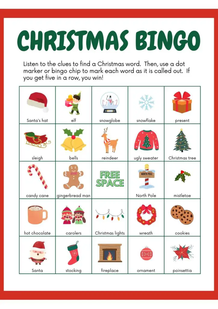 christmas bingo printable