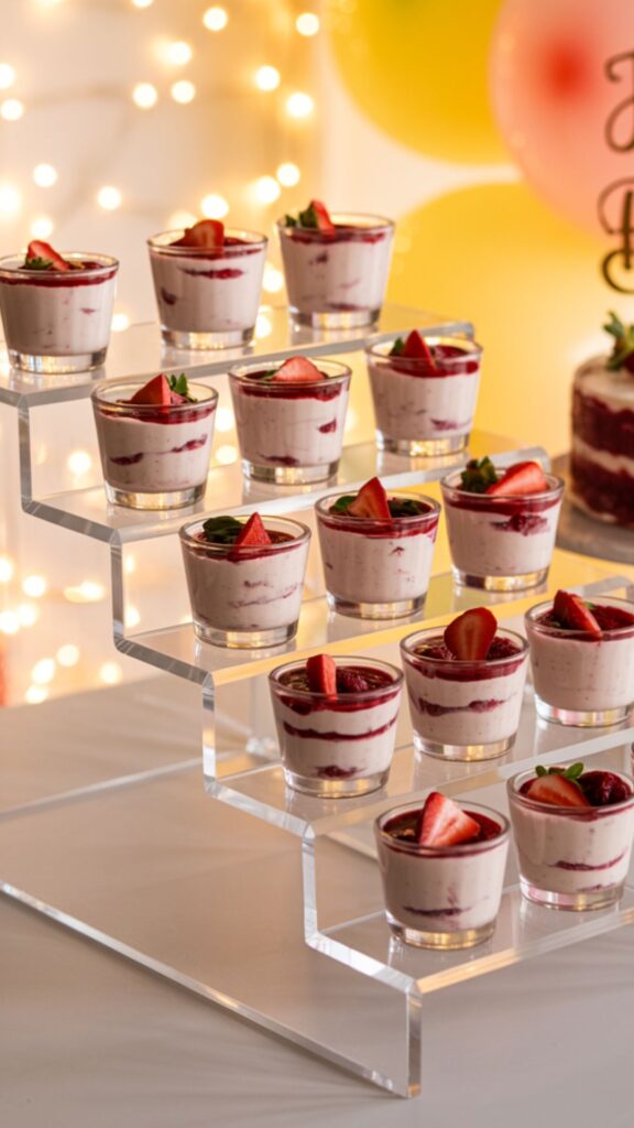 Stepped tray for displaying dessert