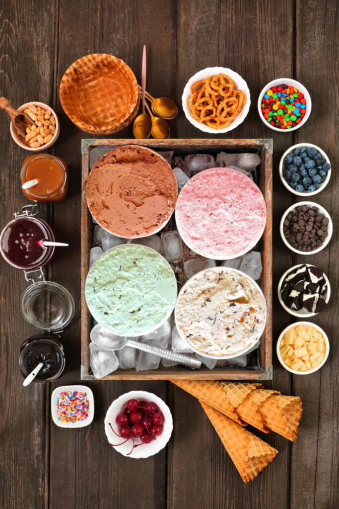 ice cream sundae setup