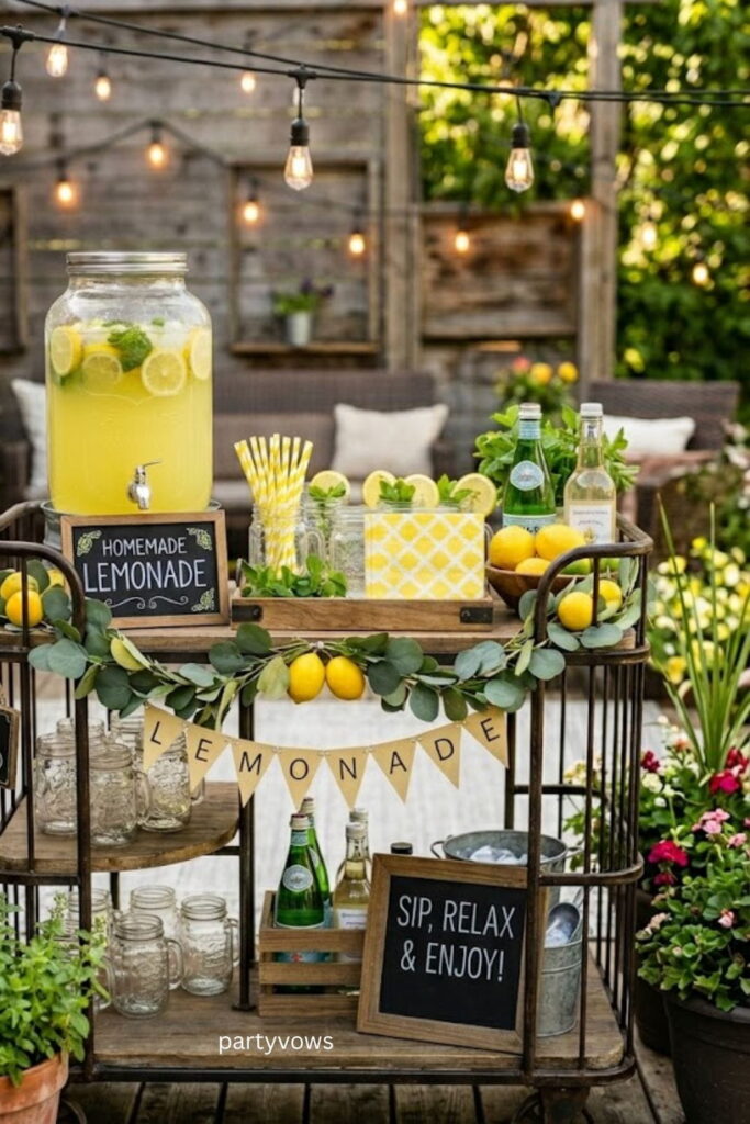 Rustic lemonade cart