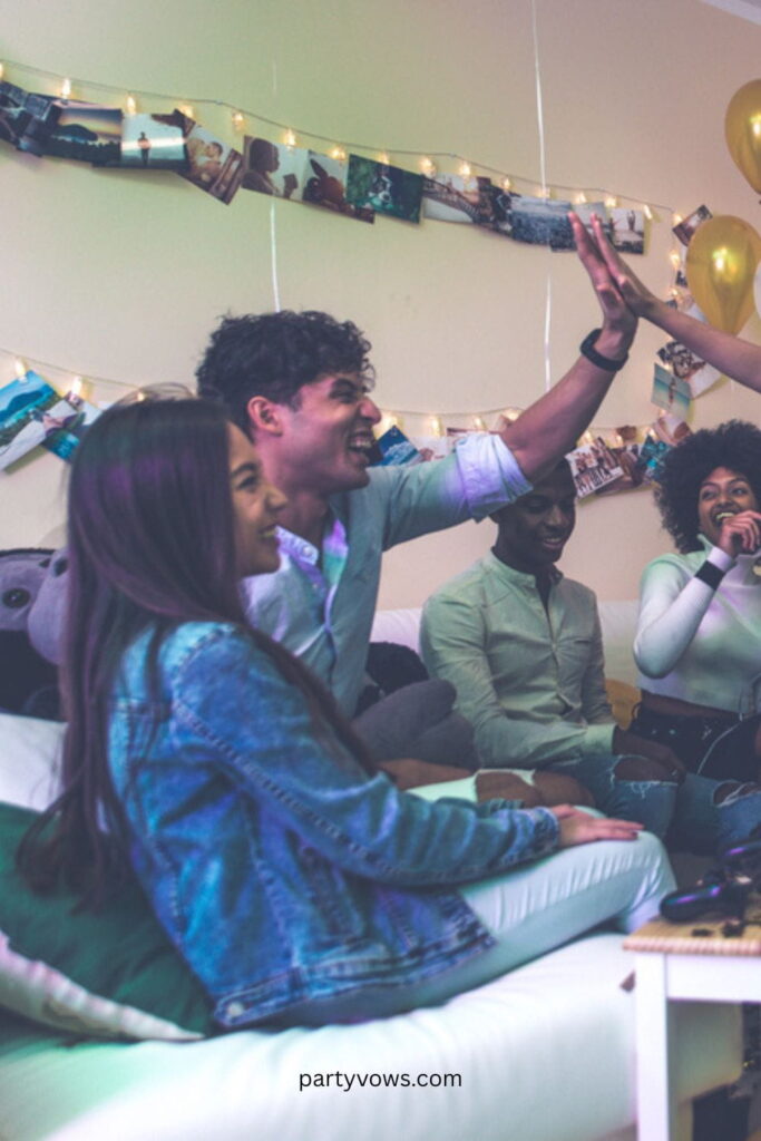 friends playing birthday games
