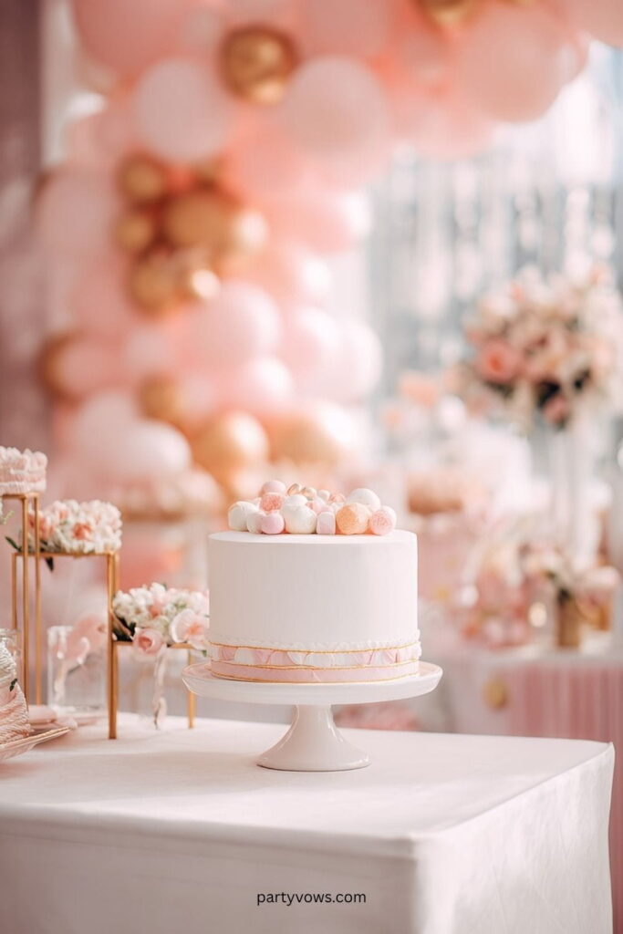 Birthday Table Setup Against Backdrop