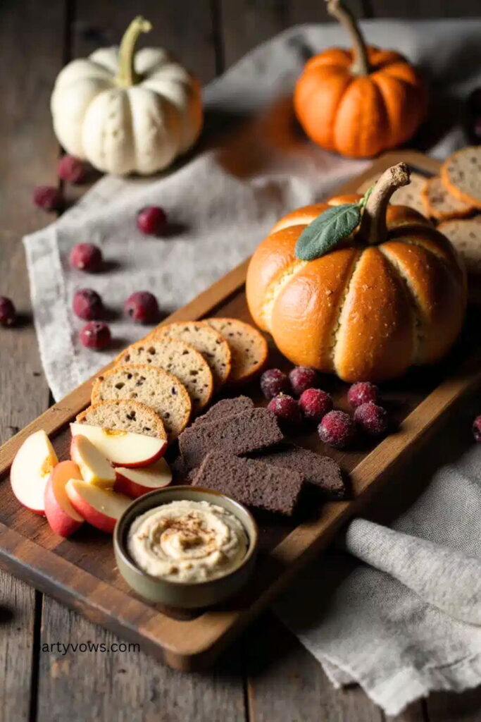 Cute Pumpkin Bread Charcuterie Board