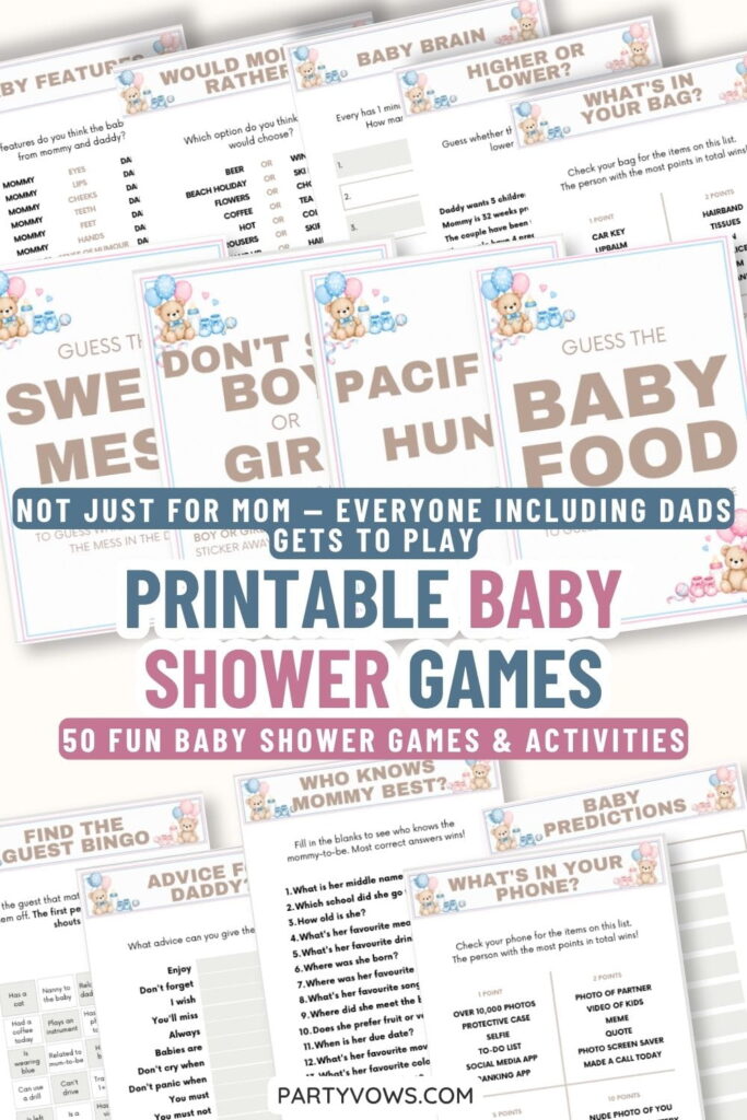 printable baby shower games 